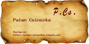 Palen Csinszka névjegykártya